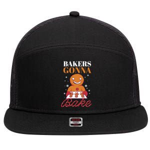 Baking Gingerbread Christmas Bakers Gonna Bake Cool Gift 7 Panel Mesh Trucker Snapback Hat