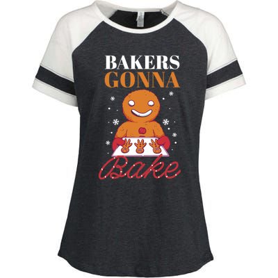 Baking Gingerbread Christmas Bakers Gonna Bake Cool Gift Enza Ladies Jersey Colorblock Tee