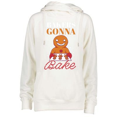 Baking Gingerbread Christmas Bakers Gonna Bake Cool Gift Womens Funnel Neck Pullover Hood