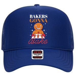 Baking Gingerbread Christmas Bakers Gonna Bake Cool Gift High Crown Mesh Back Trucker Hat