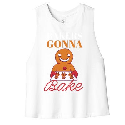 Baking Gingerbread Christmas Bakers Gonna Bake Cool Gift Women's Racerback Cropped Tank