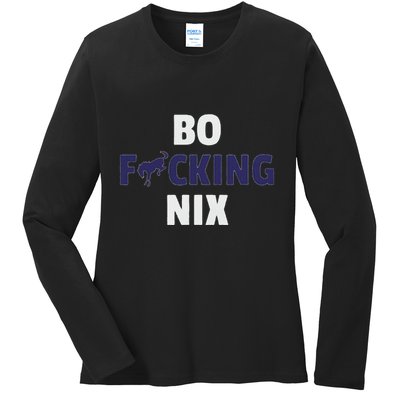 Bo Graphic Custom Nix Vintage Denver Ladies Long Sleeve Shirt