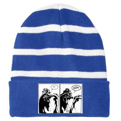 Buh Gok Chicken Striped Beanie with Solid Band