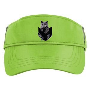 British Grey Cat In Pocket Cats Tee Gift Adult Drive Performance Visor