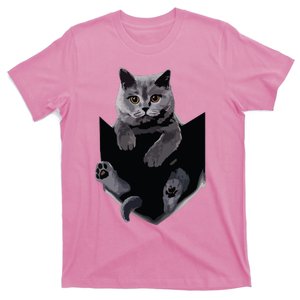 British Grey Cat In Pocket Cats Tee Gift T-Shirt