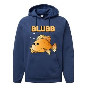 Blubb Goldfish Cute Fish Aquarium Fish Goldfish Performance Fleece Hoodie