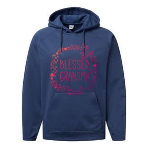 Blessed Grandma Christian Religious Funny Gift Best Grammy Ever Funny Gift Performance Fleece Hoodie