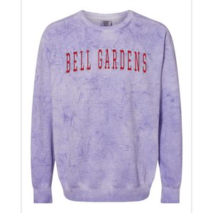 Bell Gardens California Souvenir Vacation College Style Red Colorblast Crewneck Sweatshirt