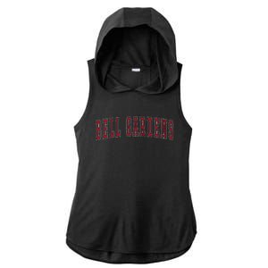 Bell Gardens California Souvenir Vacation College Style Red Ladies PosiCharge Tri-Blend Wicking Draft Hoodie Tank