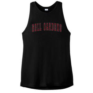 Bell Gardens California Souvenir Vacation College Style Red Ladies PosiCharge Tri-Blend Wicking Tank