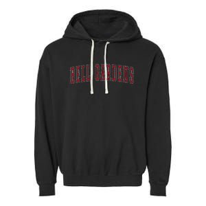 Bell Gardens California Souvenir Vacation College Style Red Garment-Dyed Fleece Hoodie