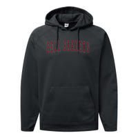 Bell Gardens California Souvenir Vacation College Style Red Performance Fleece Hoodie