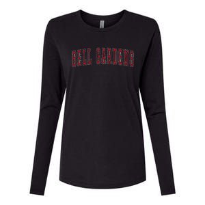 Bell Gardens California Souvenir Vacation College Style Red Womens Cotton Relaxed Long Sleeve T-Shirt