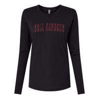 Bell Gardens California Souvenir Vacation College Style Red Womens Cotton Relaxed Long Sleeve T-Shirt