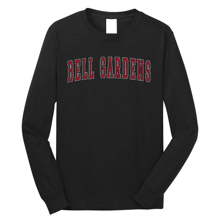 Bell Gardens California Souvenir Vacation College Style Red Long Sleeve Shirt