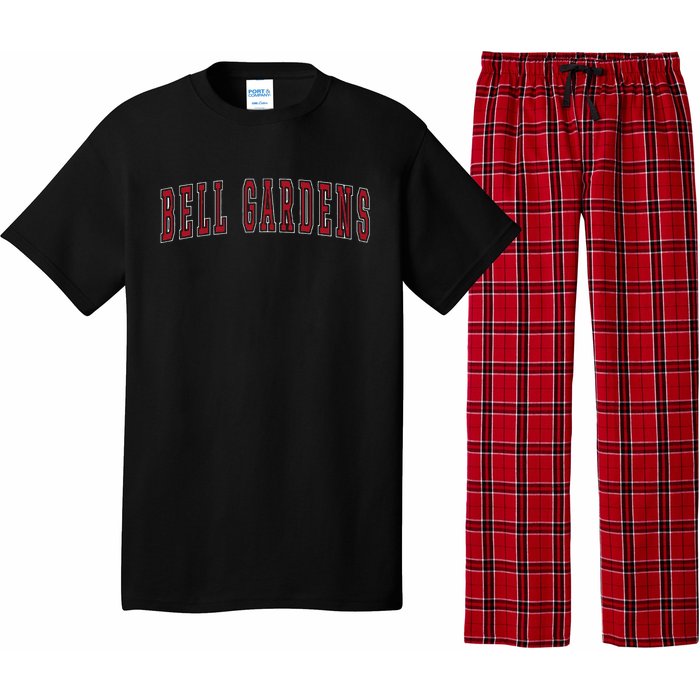 Bell Gardens California Souvenir Vacation College Style Red Pajama Set