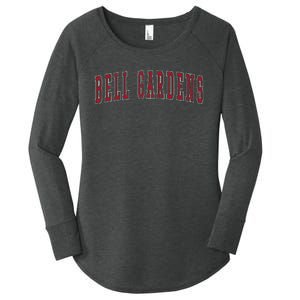 Bell Gardens California Souvenir Vacation College Style Red Women's Perfect Tri Tunic Long Sleeve Shirt