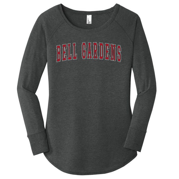 Bell Gardens California Souvenir Vacation College Style Red Women's Perfect Tri Tunic Long Sleeve Shirt