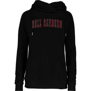 Bell Gardens California Souvenir Vacation College Style Red Womens Funnel Neck Pullover Hood