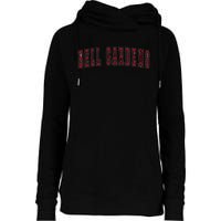 Bell Gardens California Souvenir Vacation College Style Red Womens Funnel Neck Pullover Hood