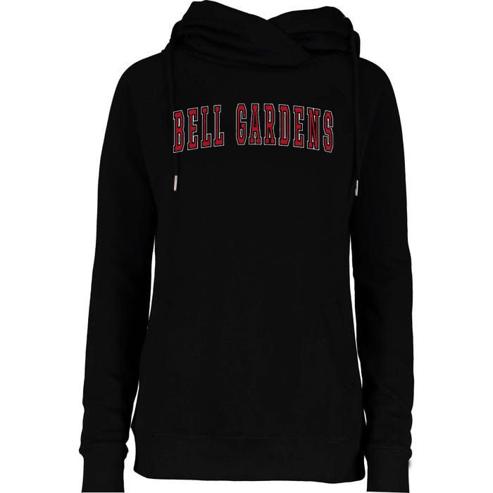 Bell Gardens California Souvenir Vacation College Style Red Womens Funnel Neck Pullover Hood