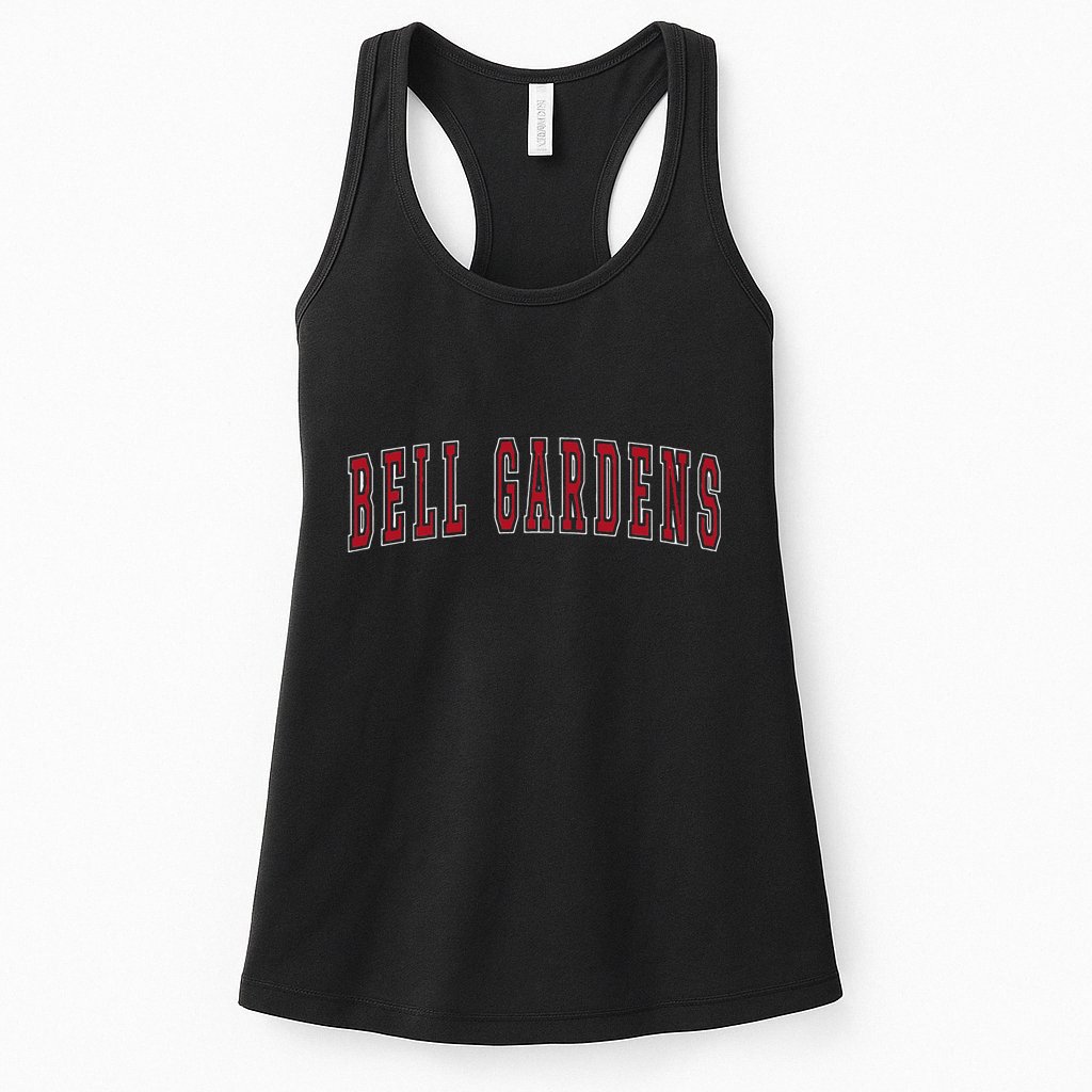 Bell Gardens California Souvenir Vacation College Style Red Womens Tank Top