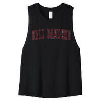 Bell Gardens California Souvenir Vacation College Style Red Women's Racerback Cropped Tank