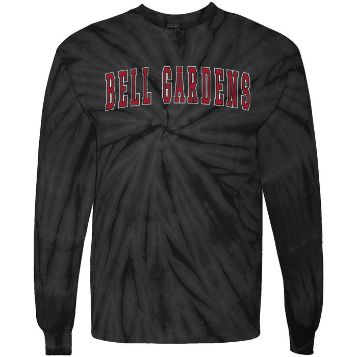 Bell Gardens California Souvenir Vacation College Style Red Tie-Dye Long Sleeve Shirt