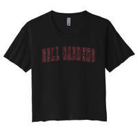 Bell Gardens California Souvenir Vacation College Style Red Women's Crop Top Tee