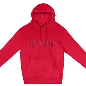 Bell Gardens California Souvenir Vacation College Style Red Premium Pullover Hoodie