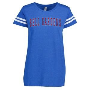 Bell Gardens California Souvenir Vacation College Style Red Enza Ladies Jersey Football T-Shirt