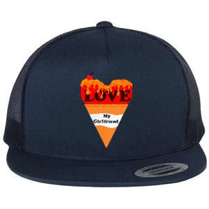 Boyfriend Girlfriend Couple Matching Love Ice Cream Flat Bill Trucker Hat