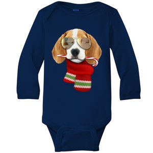 Beagle Gift Christmas Gift For Dog Lovers Puppy Sunglasses Gift Baby Long Sleeve Bodysuit