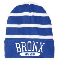 Bronx Gift College Style Bronx New York Ny Gift Striped Beanie with Solid Band