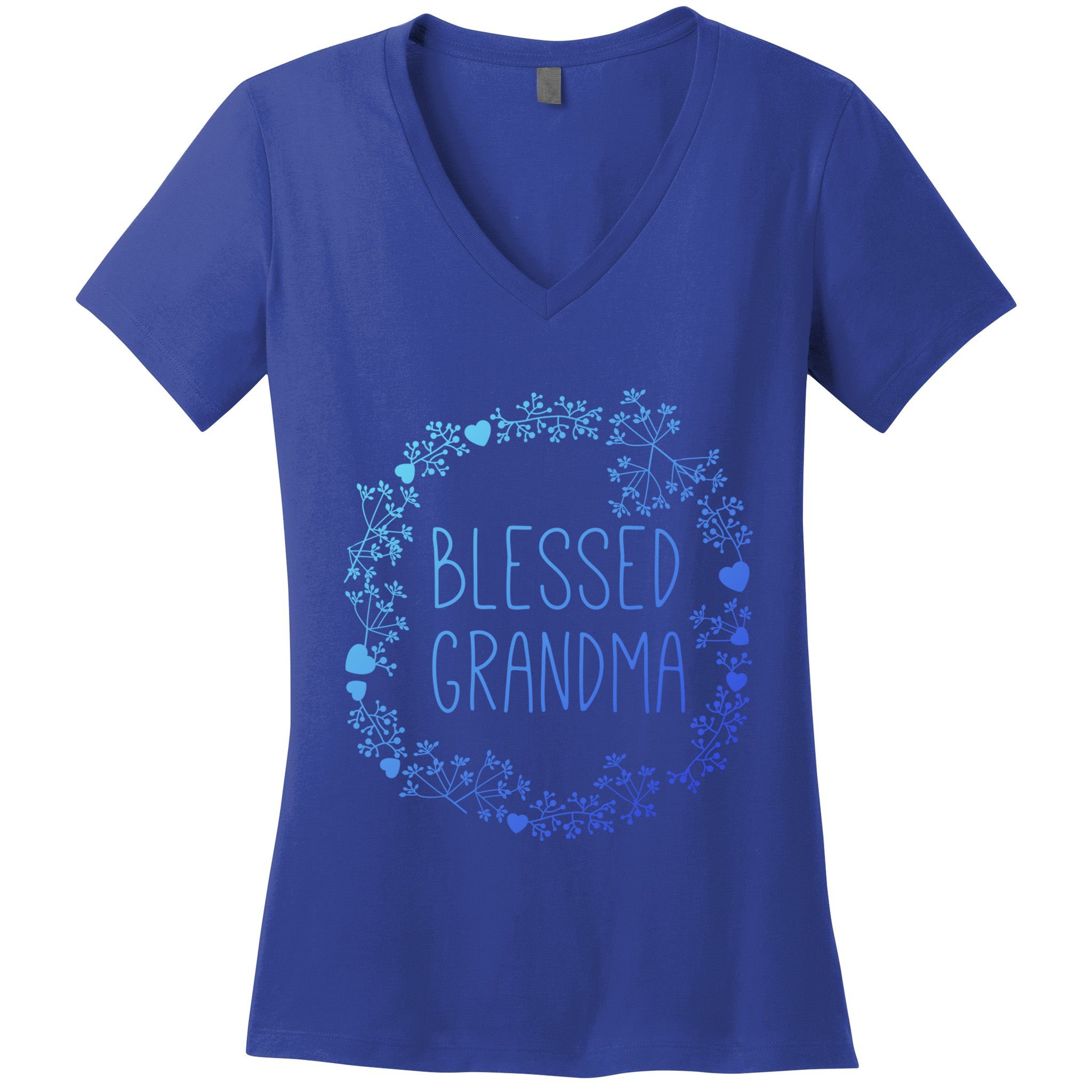 Blessed Grandma Christian Religious Funny Gift Best Grammy Ever Funny Gift Women's V-Neck T-Shirt
