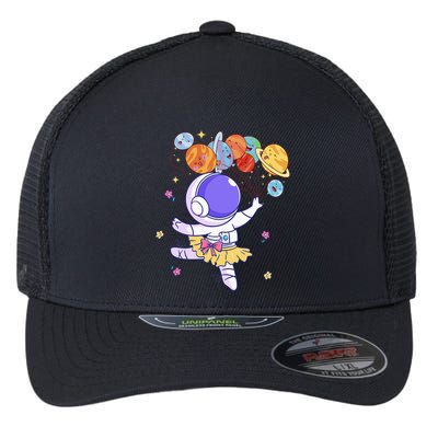 Ballerina Girl Cute Space Astronaut Costume Planet Balloons Flexfit Unipanel Trucker Cap