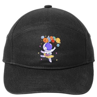 Ballerina Girl Cute Space Astronaut Costume Planet Balloons 7-Panel Snapback Hat