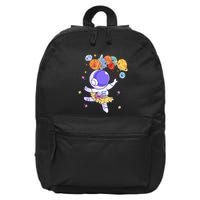 Ballerina Girl Cute Space Astronaut Costume Planet Balloons 16 in Basic Backpack