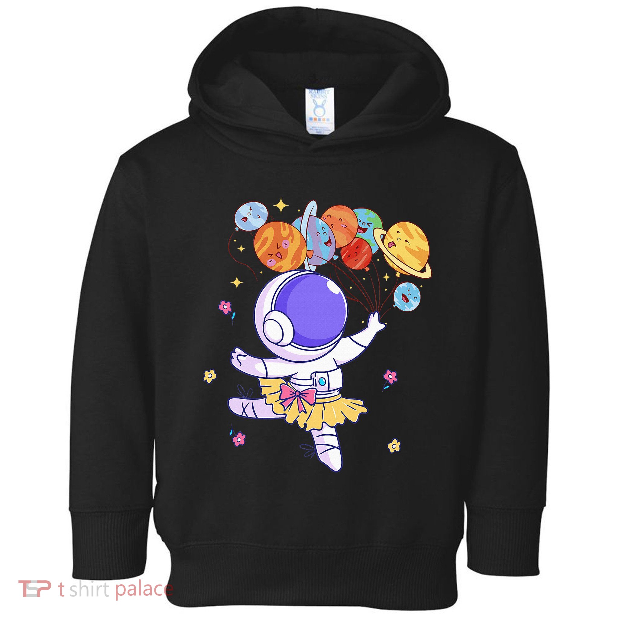 Ballerina Girl Cute Space Astronaut Costume Planet Balloons Toddler Hoodie