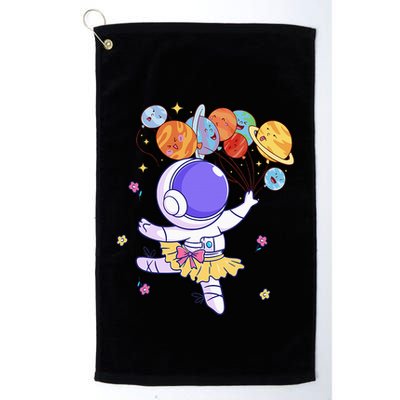 Ballerina Girl Cute Space Astronaut Costume Planet Balloons Golf Towel