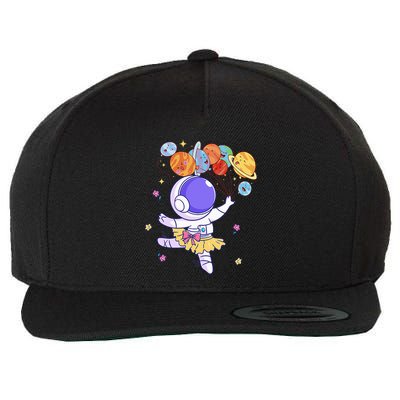 Ballerina Girl Cute Space Astronaut Costume Planet Balloons Wool Snapback Cap