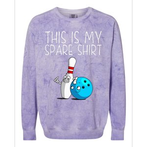 Bowling Gift Cool Bowler Spare Ball Pin Colorblast Crewneck Sweatshirt