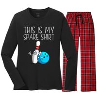 Bowling Gift Cool Bowler Spare Ball Pin Women's Long Sleeve Flannel Pajama Set 