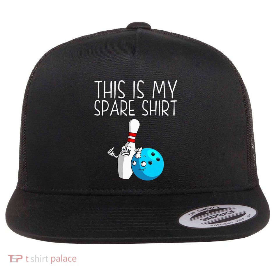 Bowling Gift Cool Bowler Spare Ball Pin Flat Bill Trucker Hat