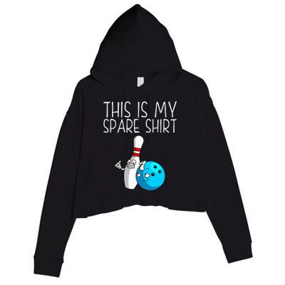 Bowling Gift Cool Bowler Spare Ball Pin Crop Fleece Hoodie