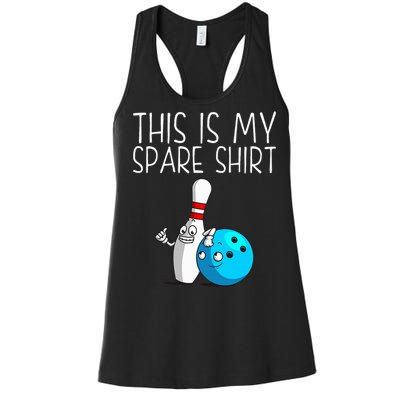 Bowling Gift Cool Bowler Spare Ball Pin Women's Racerback Tank