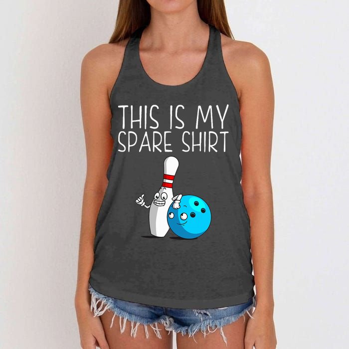 Bowling Gift Cool Bowler Spare Ball Pin Women's Knotted Racerback Tank