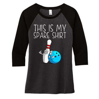 Bowling Gift Cool Bowler Spare Ball Pin Women's Tri-Blend 3/4-Sleeve Raglan Shirt