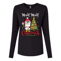 Boy Girl Christmas Pajamas Funny Penguin Womens Cotton Relaxed Long Sleeve T-Shirt