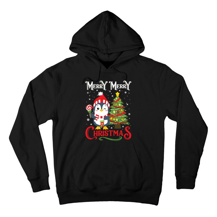 Boy Girl Christmas Pajamas Funny Penguin Hoodie